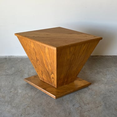 Postmodern Geometric Wood Pedestal / Dining Table Base 