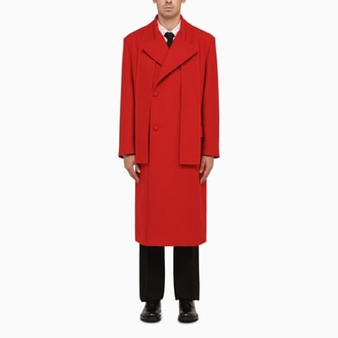 Valentino Red Wool Oversized Coat Men