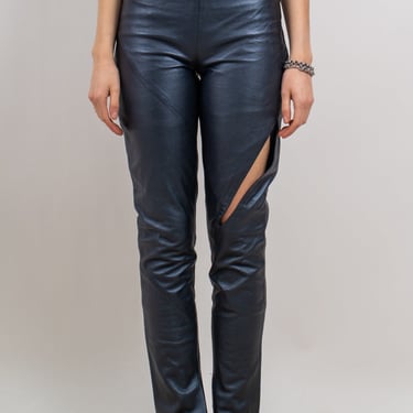 y2k 'morgan cooper' metallic leather pants
