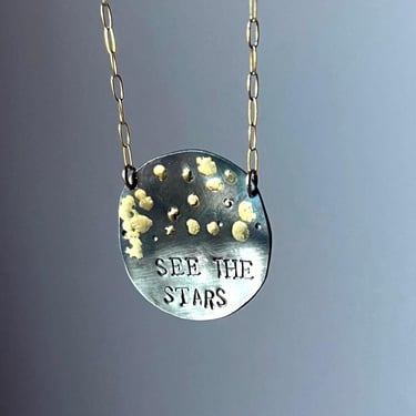 When it’s darkest, you can see the stars - motivational pendant 