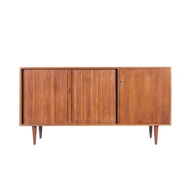 Mid-Century Walnut Tambour Door Credenza by Milo Baughman for Glenn of California