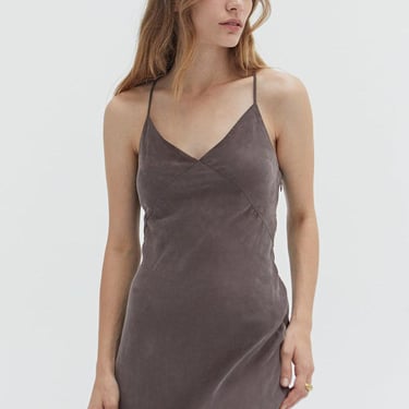 Crescent - Maxi Slip Dress - Charcoal