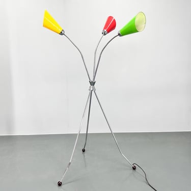 1950's Napako Floor Chrome Lamp, Czechoslovakia / Vintage Floor Lamp / Midcentury Modern 