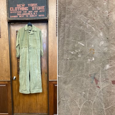 Vintage 1940’s Green Military Workwear Coveralls, Vintage Workwear, Vintage 1940’s, Vintage Coveralls, Vintage Jumpsuit 