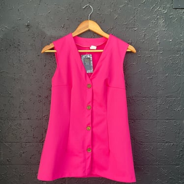 70s Pink Tunic Sleeveless Blouse
