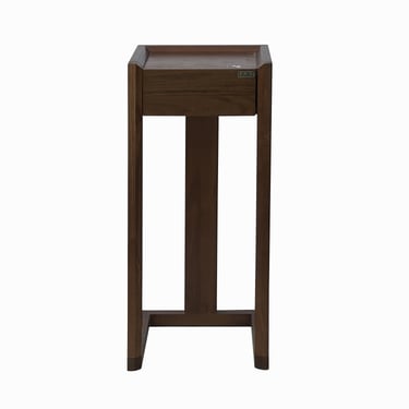 32" Chinese Oriental Minimalistic Square Brown Plant Stand Pedestal Table cs7782E 