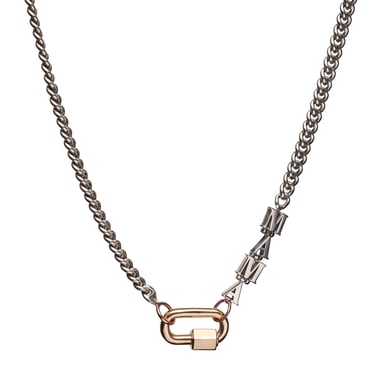 Marla Aaron Talking Chain - Silver Heavy Curb w/ 14k Loops - 18&quot; - Silver MAMA