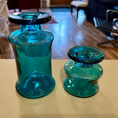 Vintage Turquoise DANSK Candle holders/bud vases