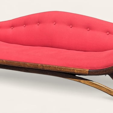 Mid Century Modern Red Gondola Sofa by Carter Manufacturing 