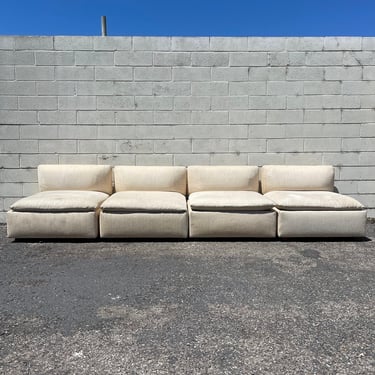 4 Piece Mid Century Modern Modular Sofa Sectional Couch Lounge Seating Bohemian Boho Chic Milo Baughman Style Design 