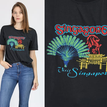 80s Singapore Tourist T Shirt | Vintage Asian Graphic Travel Tee 