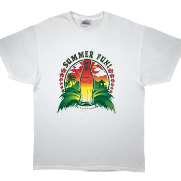 Vintage 90s Coca-Cola “Summer Fun!” Hawaiian Soda Promo Style Graphic T-Shirt Size Large/XL 