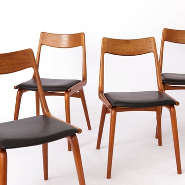 Teak Boomerang Dining Chairs by Alfred Christensen for Slagelse Møbelværk, 1950s, set of 4 