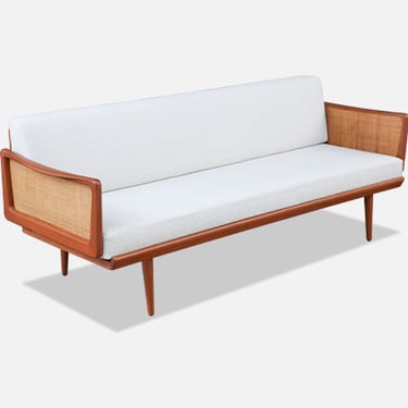 Peter Hvidt & Orla M\u00f8lgaard-Nielsen Teak & Cane Daybed Sofa