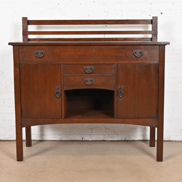 Gustav Stickley Antique Mission Oak Arts & Crafts Sideboard, Restored