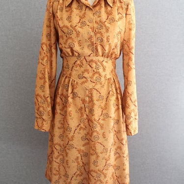 1970s - Cottage Core - Western Yoke - Warm Gold - by Texas Swinger - Estimated size M 