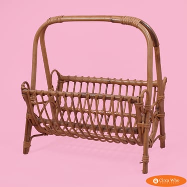 Albini Style Rattan Magazine Rack