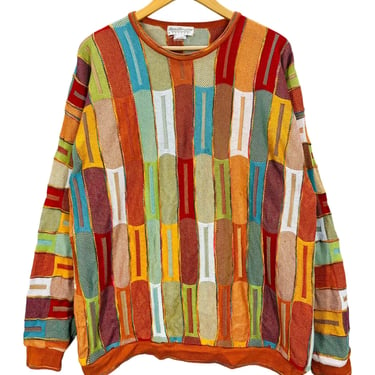 Vintage Norm Thompson Tundra Super Colorful Patchwork Sweater XL