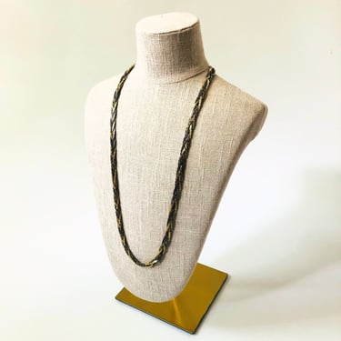 Vintage Braided Mixed Metals Necklace 