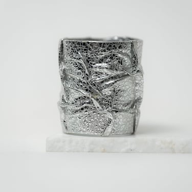 Silver Foiled Leather Cuff