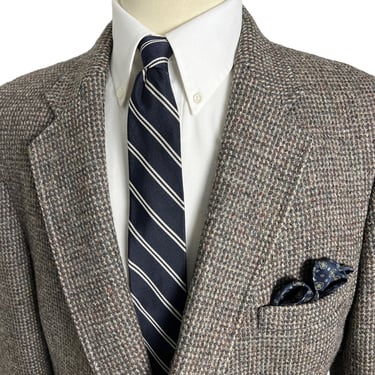 Vintage HARRIS TWEED Wool Blazer ~ 44 Long ~ Donegal ~ jacket / sport coat ~ Preppy / Ivy Style / Trad ~ 