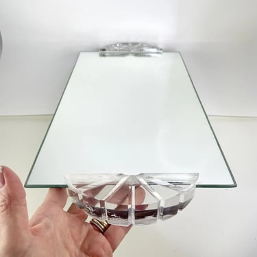 Mid Century Modern Bloomingdale’s Mirror Vanity Tray Lucite Vintage Glam MCM