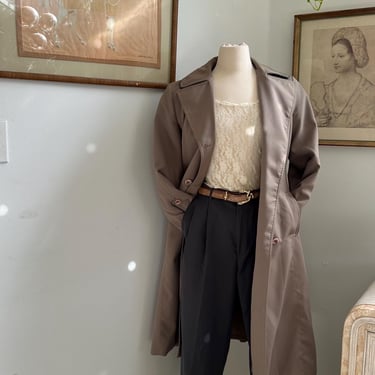 Vintage 1970s Trench Coat with Removable Plaid Zippered Insert | Classic Fall Outerwear | Retro Plaid Lined Trench | Timeless Vintage Style 