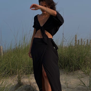 Na Nin Bobbie Sandwashed Voile Maxi Skirt / Available in Onyx