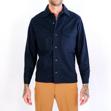 Vintage FILSON Navy Blue Wool Jac Shirt | Made in USA | 100% Virgin Wool | Size 38 | CC Filson Seattle Designer Mens Wool Jacket Shirt 