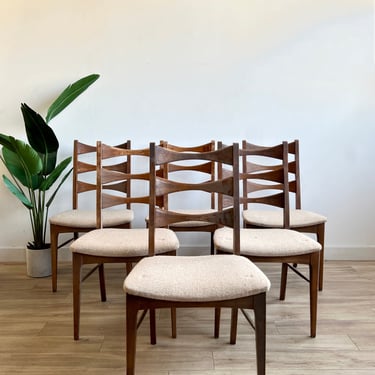Project Set of Six Lane Rhythm Mid Century Dining Chairs