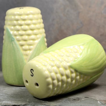 Sweet Vintage Ceramic Corn Salt & Pepper Shakers - Vintage Corn Salt Shakers - Corn on the Cob - Made in Japan  | FREE SHIPPING 