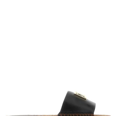 Dolce &amp; Gabbana Woman Black Leather Slippers