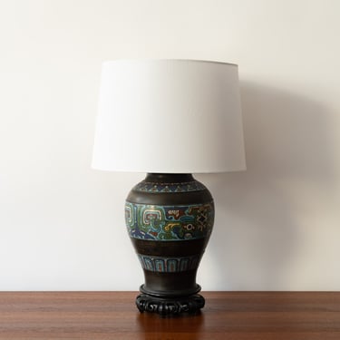 Japanese Champlevé Table Lamps