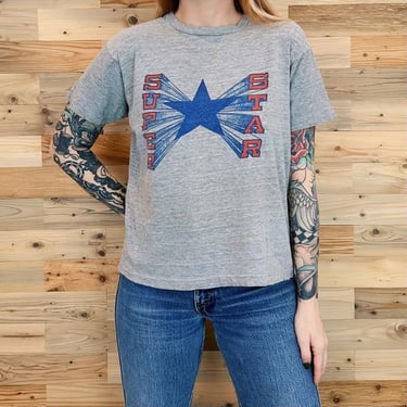 60's Vintage Soft and Worn Heather Grey Super Star T Shirt 