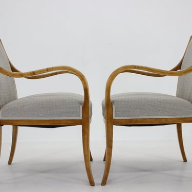 Pair of Frits Henningsen Armchairs in Birch Wood ,Denmark/Vintage Armchair/Mid-century/ set of two/ 