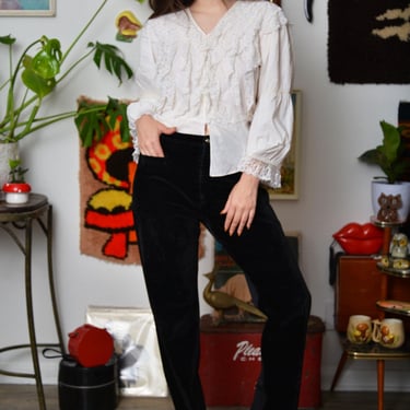90s Ralph Lauren Sport Velvet Two-Tone Pants – Vintage Designer Lounge Bottoms – Y2K Preppy Luxe 