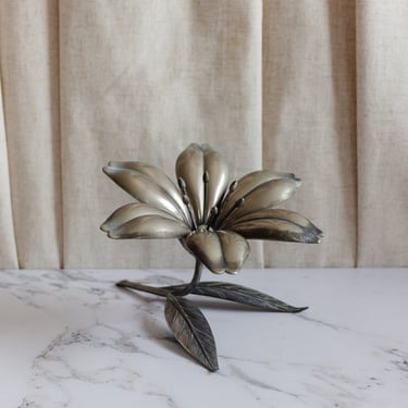 midcentury Italian brass lotus sculptural ashtray