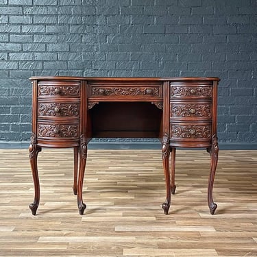 Mid-Century Modern Desk w/ Leather Top by Milling Road, c.1960’s 