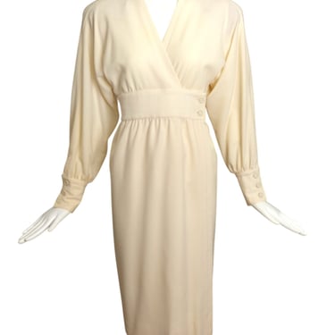 ADELE SIMPSON- 1980s Wool Wrap Dress, Size 10