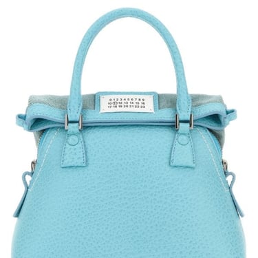 Maison Margiela Woman Light Blue Leather Micro 5Ac Handbag