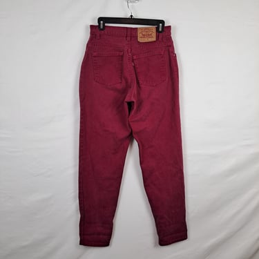 Vintage 90s Maroon Levi Strauss High Rise Jeans, Size 29 Waist 