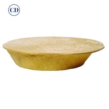 Italian Designer Modern Organic Texture Customizable Mustard Yellow Coffee Table