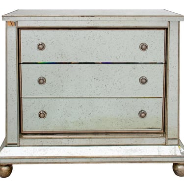 Hollywood Regency Baroque Revival Mirrored Commode