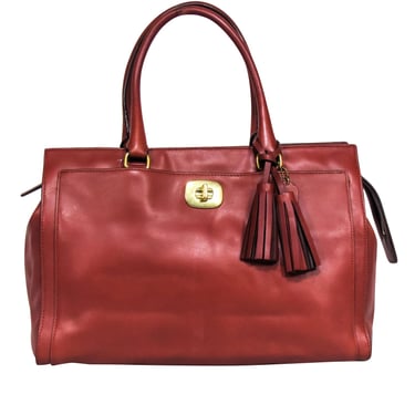 Coach - Cognac Leather Tote Bag