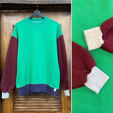 Vintage 1970’s -Deadstock- Colorblock Mod Sweatshirt Size XL, Never Worn, 70’s Sweatshirt, Vintage Top, Vintage Clothing 