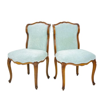 #1550 Pair of Upholstered French Provincial Side Chairs