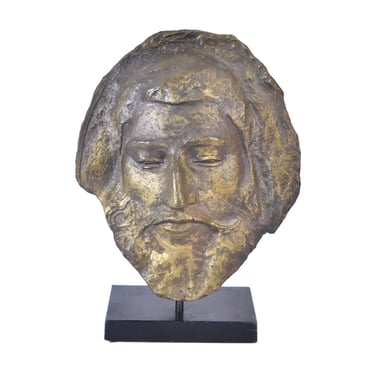 Vintage Bronze Patinated Cast Plaster Mask of Artist Paul Gaugin 