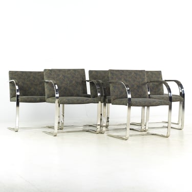 Knoll Mid Century Brno Flatbar Chrome Dining Chairs - Set of 8 - mcm 