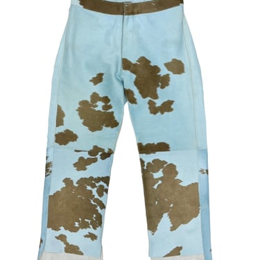 Fendi Blue Cowprint Calfhair Pants