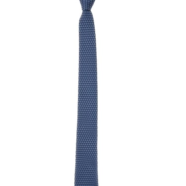 Ferragamo 4-Zane7j' Blue Necktie With All-Over Gancini Motif In Silk Man